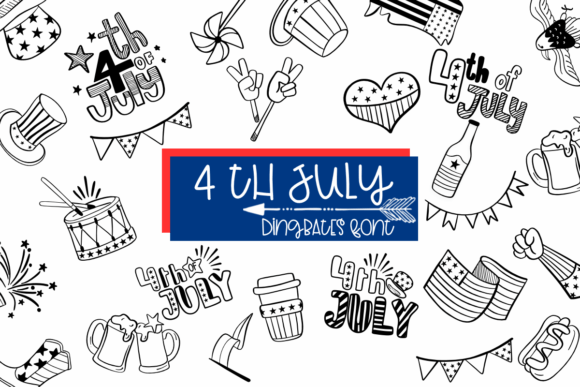 4th July Font: A Sketched Dingbat for Creative Branding Projects