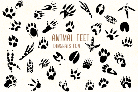 Animal Feet: A Playful Dingbat Font for Nature-Themed Branding