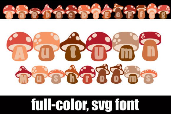 Autumn Mushrooms: A Color Font for Seasonal Branding and Web Headers