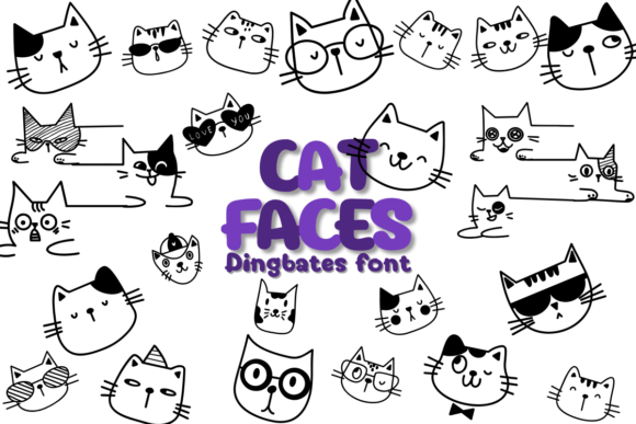 Cat Faces: A Sketch-Style Dingbat Font for Creative Branding Projects