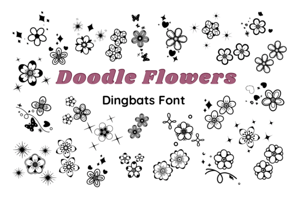 Doodle Flowers: A Cute Dingbat Font for Crafty Campaign Designs