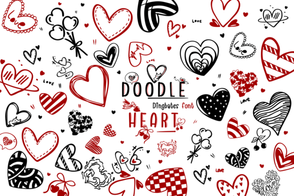 Doodle Heart: A Sketch-Style Dingbats Font for Creative Branding