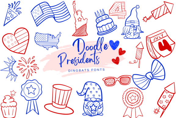 Doodle Presidents: A Playful Dingbat Font for Patriotic Branding