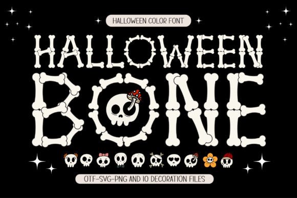 Halloween Bone: A Color Font for Spooky Craft Designs