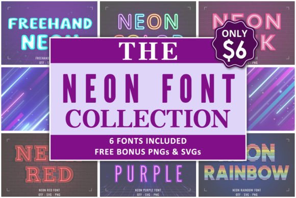 Neon Collection Font: Brighten Your Craft Projects with Vibrant Urban Style