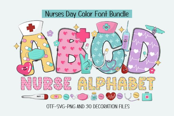Nurse Alphabet: A Charming Color Font for Digital Designers