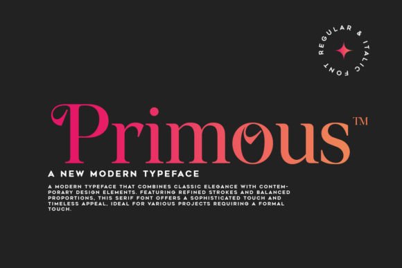 Primous: A Modern Vintage Serif Font for Crafters and Makers