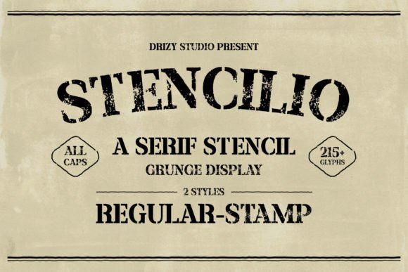 Stencilio: A Serif Stencil Grunge Font for Bold Branding Projects