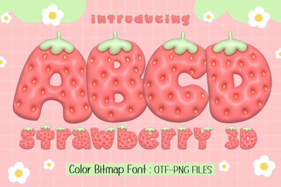 Strawberry 3D Font: A Sweet Touch for Handmade Labels, Invitations & More