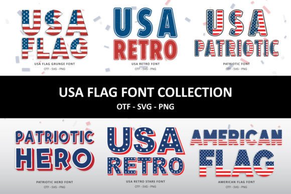 Usa Flag Collection: Patriotic Color Fonts for Bold Branding Projects