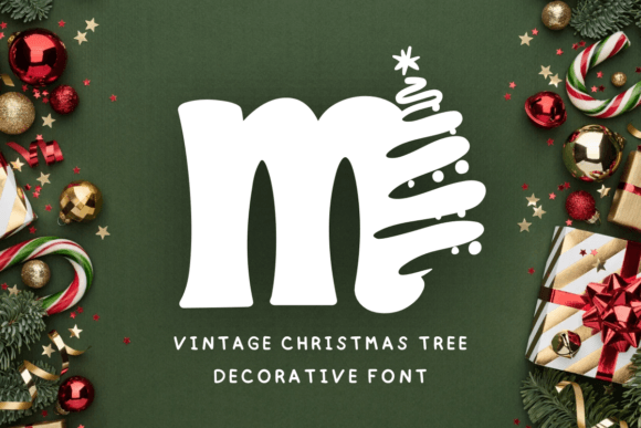 Vintage Christmas Tree: A Decorative Font for Digital Design Projects