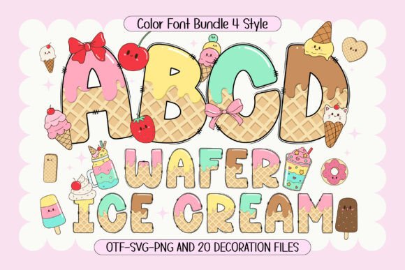 Wafer Ice Cream: A Playful Color Font for Branding and Creative Design Projects